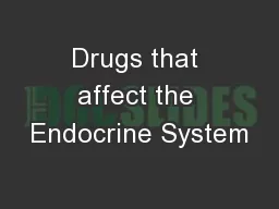Drugs that affect the Endocrine System