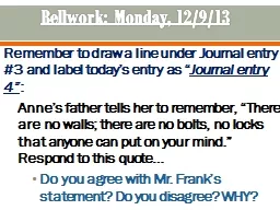 Bellwork:  Monday, 12/9/13