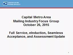 Capital Metro Area  Mailing Industry Focus