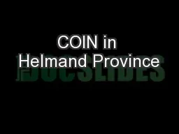 COIN in Helmand Province