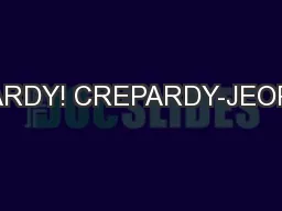CREPARDY! CREPARDY-JEOPARDY