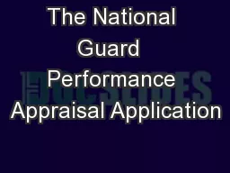 The National Guard  Performance Appraisal Application