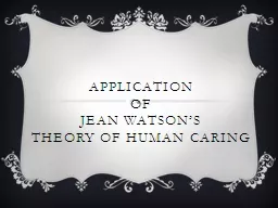 Application of Jean Watson’s