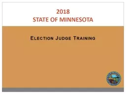 Election Judge Training 2018