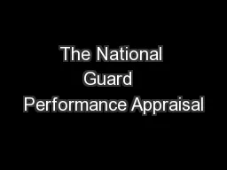 The National Guard  Performance Appraisal