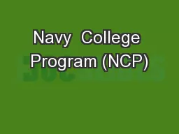 Navy  College Program (NCP)