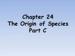 Chapter 24 The Origin of Species
