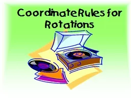 Coordinate  Rules for Rotations