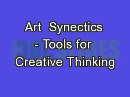 Art  Synectics - Tools for Creative Thinking