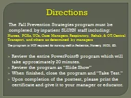 Directions The  Fall Prevention