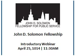 John D. Solomon Fellowship