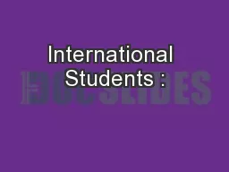 International Students :