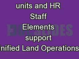 How do HR units and HR Staff Elements support Unified Land Operations?