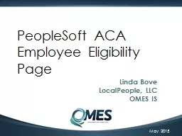 PeopleSoft ACA Employee Eligibility Page