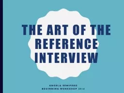 The Art of the Reference Interview