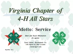 Virginia Chapter of   4-H All Stars