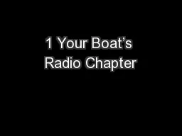 1 Your Boat’s Radio Chapter