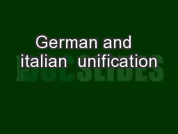 German and  italian  unification