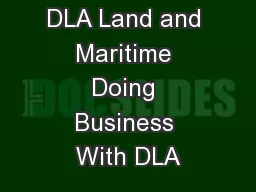 DLA Land and Maritime Doing Business With DLA