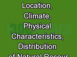 South and Eastern  Asia Location, Climate, Physical Characteristics, Distribution of Natural