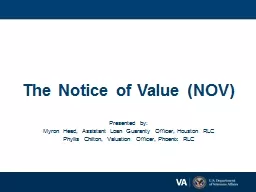 The Notice of Value (NOV)