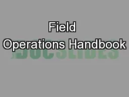 Field Operations Handbook