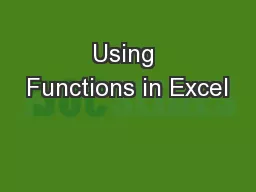 Using Functions in Excel