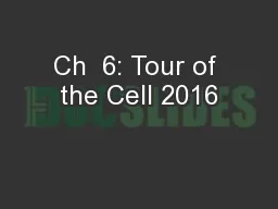 Ch  6: Tour of the Cell 2016