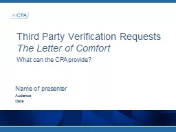 Third Party Verification Requests