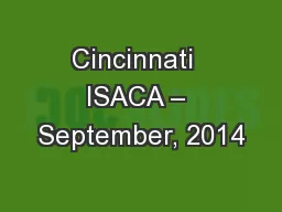 Cincinnati  ISACA – September, 2014