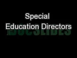Special Education Directors