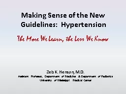 Making Sense of the New Guidelines:  Hypertension