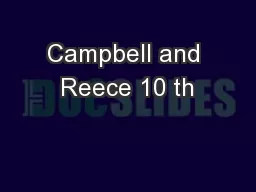 Campbell and Reece 10 th
