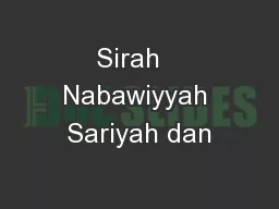 Sirah   Nabawiyyah Sariyah dan