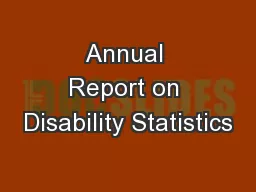 Annual Report on Disability Statistics
