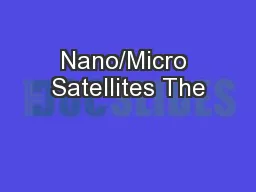 Nano/Micro Satellites The