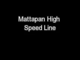 Mattapan High Speed Line