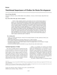 Review Nutritional Importance of Choline for Brain Dev