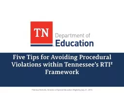 Five Tips for Avoiding Procedural Violations within Tennessee’s RTI