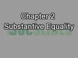 Chapter 2 Substantive Equality