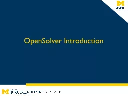 OpenSolver  Introduction