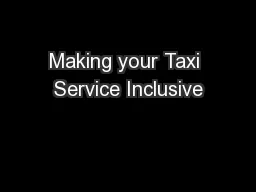 Making your Taxi Service Inclusive