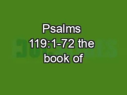 Psalms 119:1-72 the book of
