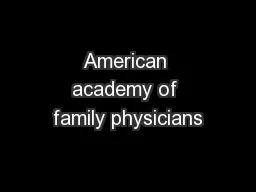 American academy of family physicians