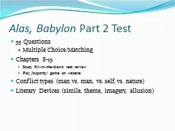 Alas, Babylon  Part 2 Test