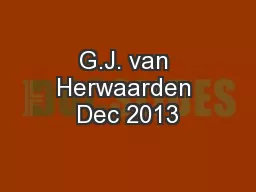 G.J. van Herwaarden Dec 2013