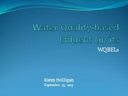 Water  Quality-Based  Effluent Limits