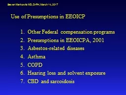 Use of Presumptions in EEOICP