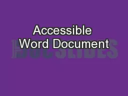 Accessible Word Document