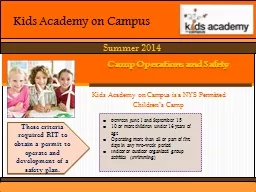 Summer 2014 Kids Academy on Campus